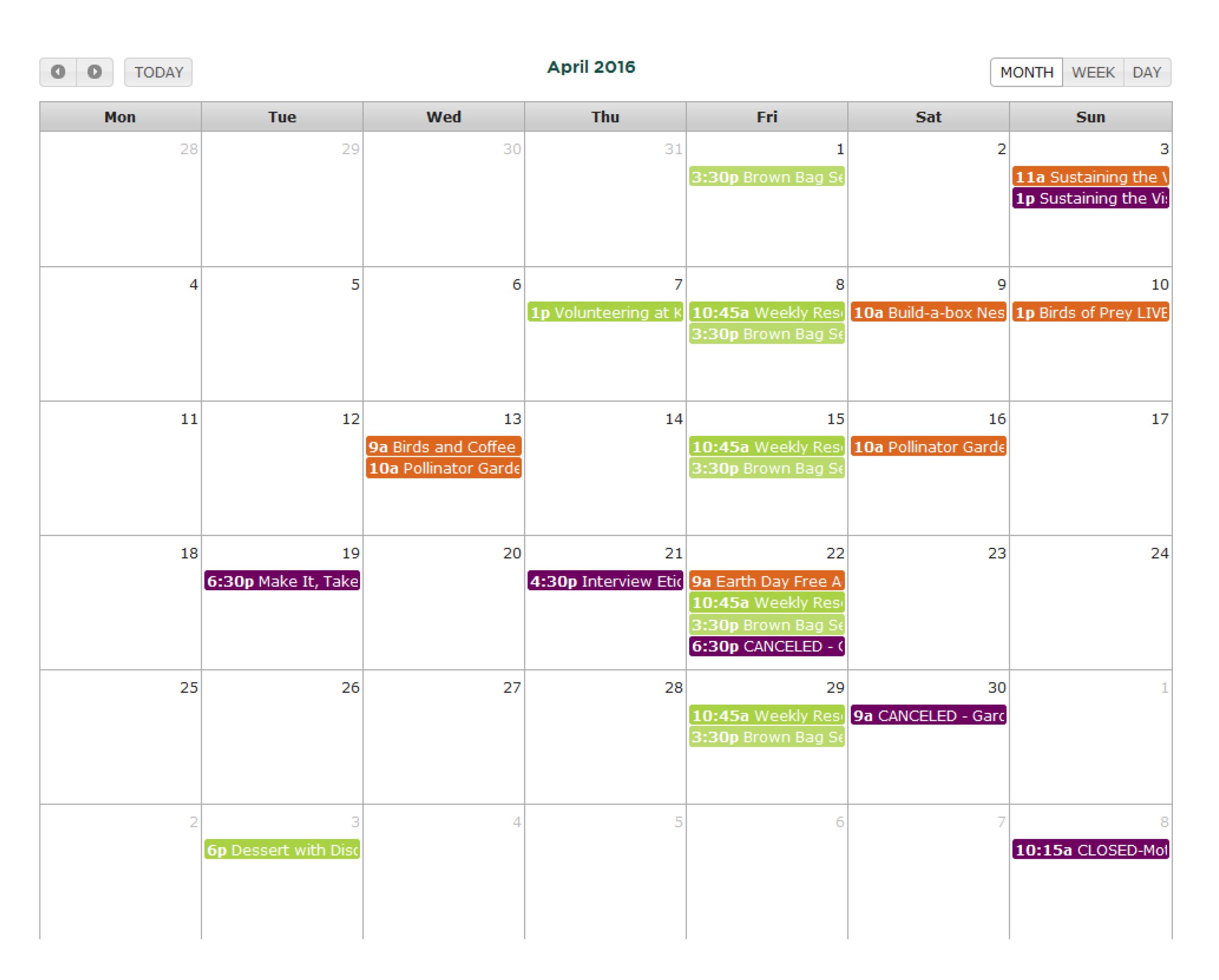 Event Calendar • W.K. Kellogg Biological Station